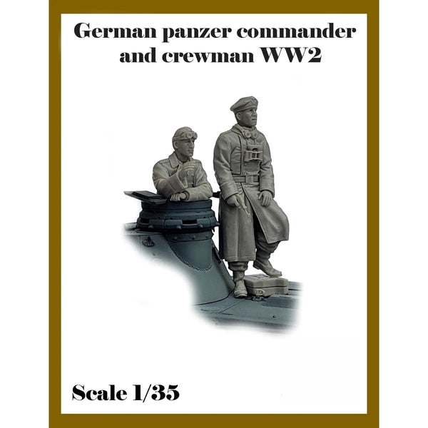 1/35 WWII German Panzer Commander Briefing Crewman, 2 Figures, Resin Model Figure Kit, Unassembled and Unpainted