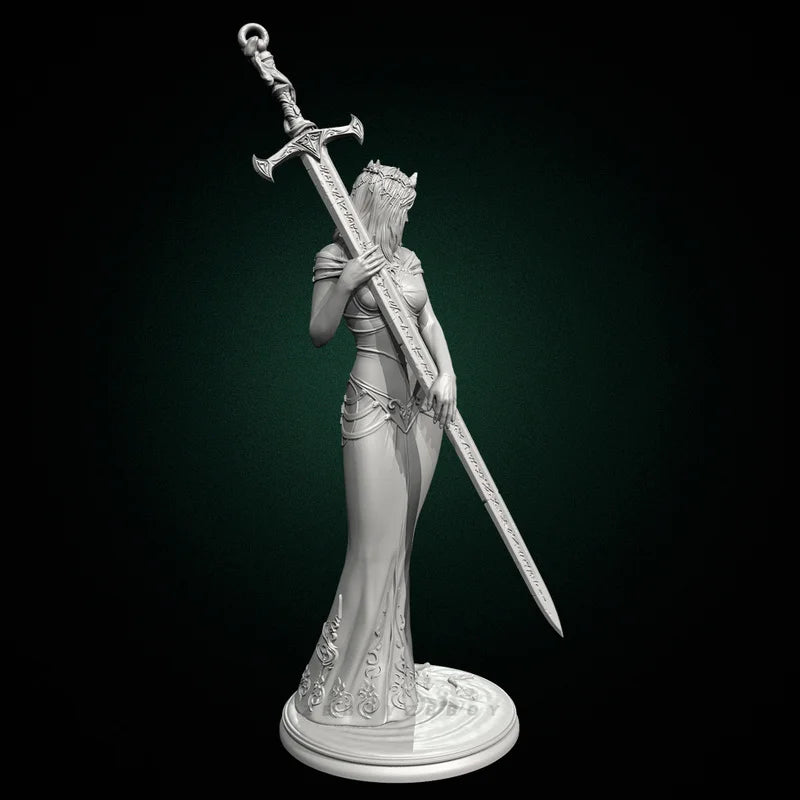 125mm Princess Warrior, Resin Model Figure Kit, Fantasy Theme, Unassembled and Unpainted