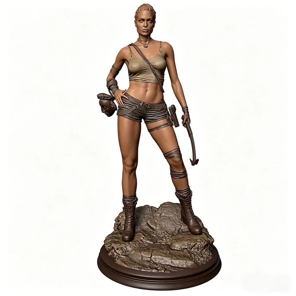 75mm Female Adventurer, Resin Model Figure Kit, Fantasy Theme, Unassembled and Unpainted