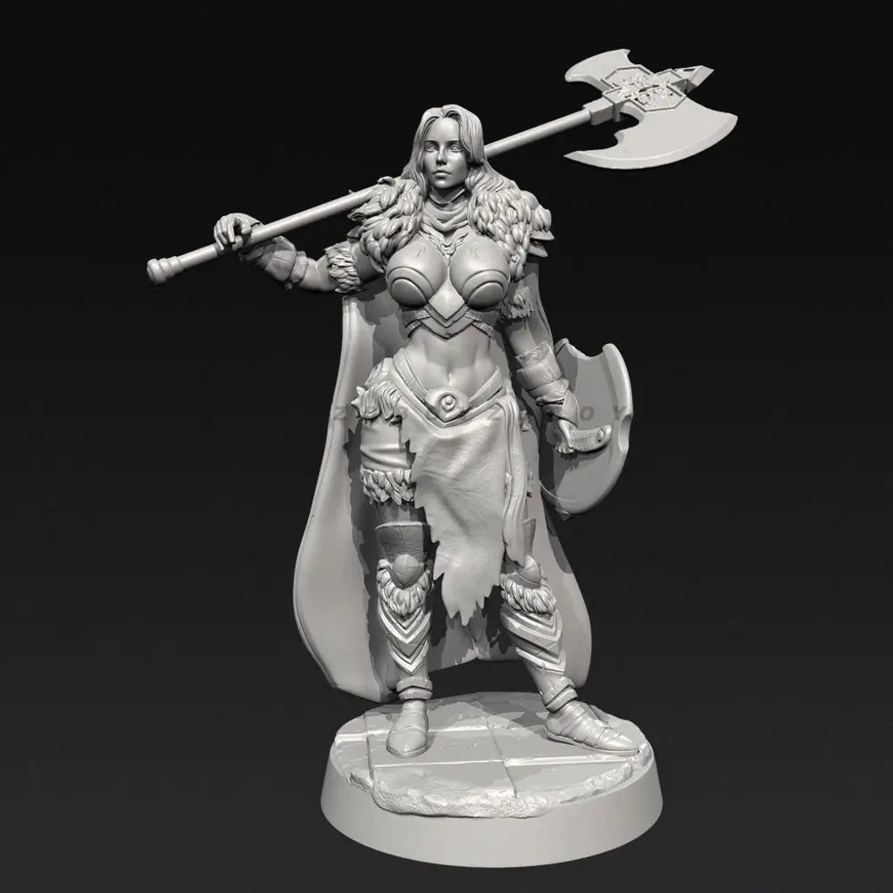 38mm Elf Warrior in Ornate Armor with Halberd, Resin Model Figure Kit, Fantasy Theme, Unassembled and Unpainted