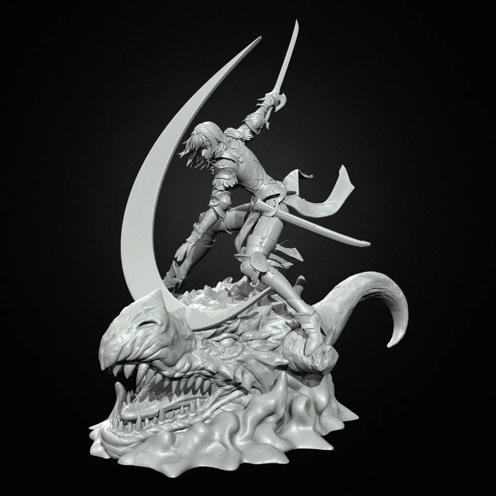 80mm Winged Demon Warrior, Resin Model Figure Kit, Fantasy Theme, Unassembled and Unpainted