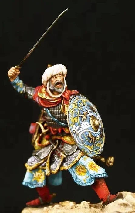 54mm Ottoman-Inspired Warrior, Resin Model Figure Kit, Military Theme, Unassembled and Unpainted