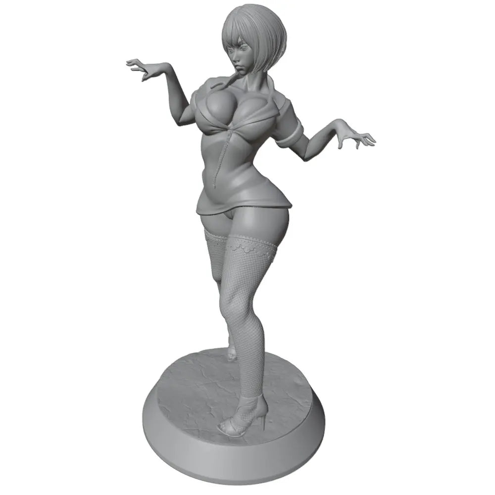 1/24 Pin-Up Woman in Bikini with Raised Arms, Resin Model Figure Kit, Unassembled and Unpainted