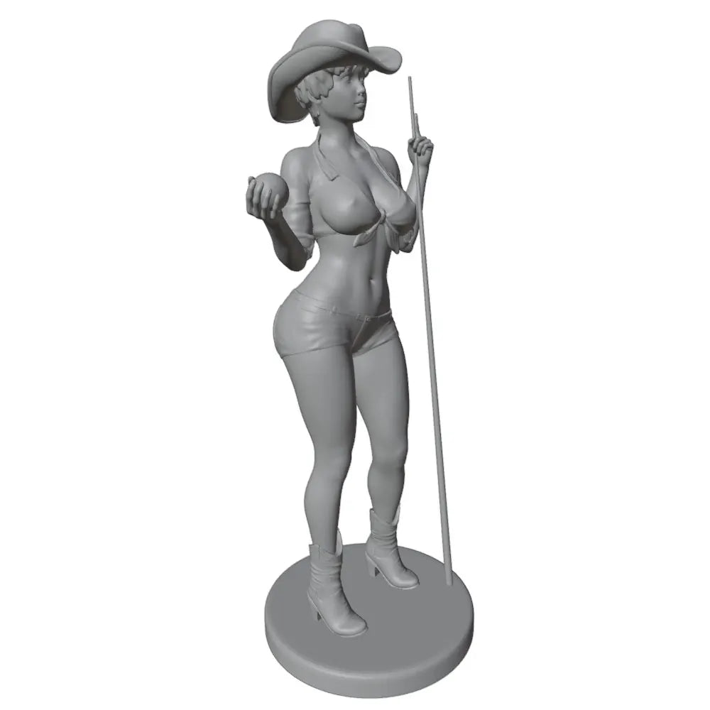 1/24 Cowgirl Warrior with Spear and Magical Orb, Resin Model Figure Kit, Fantasy Theme, Unassembled and Unpainted
