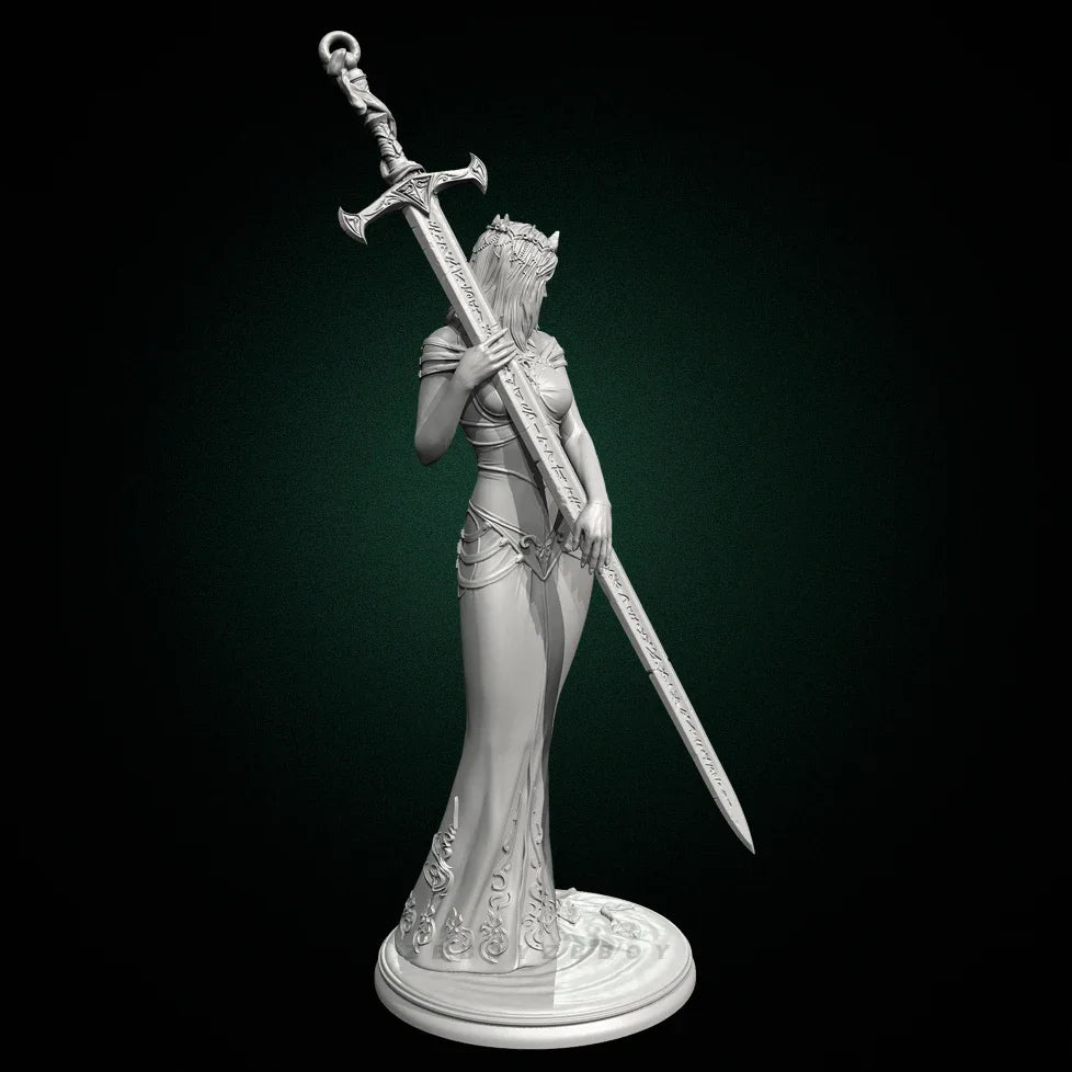 75mm Sorceress with Staff, Resin Model Figure Kit, Fantasy Theme, Unassembled and Unpainted
