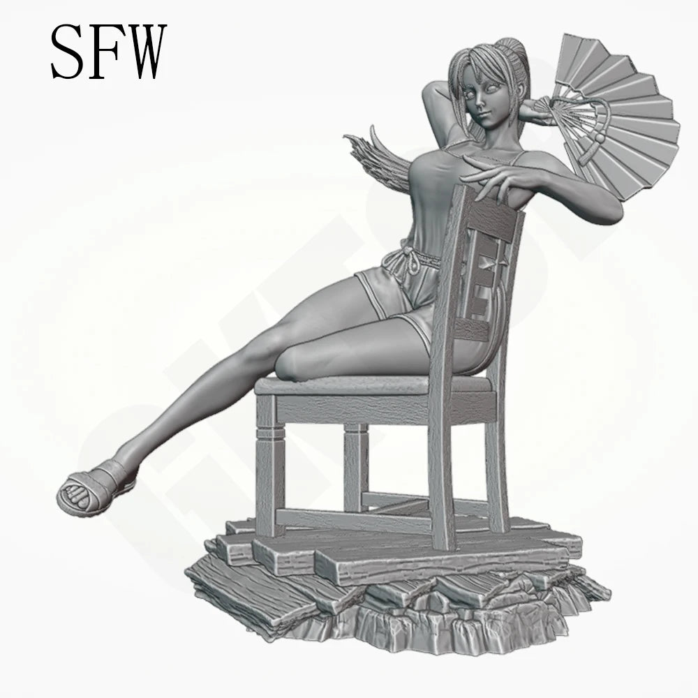 1/24 Pin-up Fan Dancer, Resin Model Figure Kit, Unassembled and Unpainted
