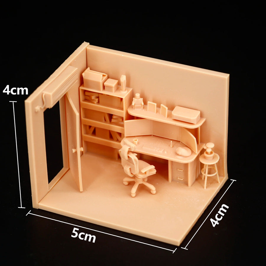1/64 C002 Study Computer Table Scene Model Handmade Mini Sand Table for Fan Collection Toys