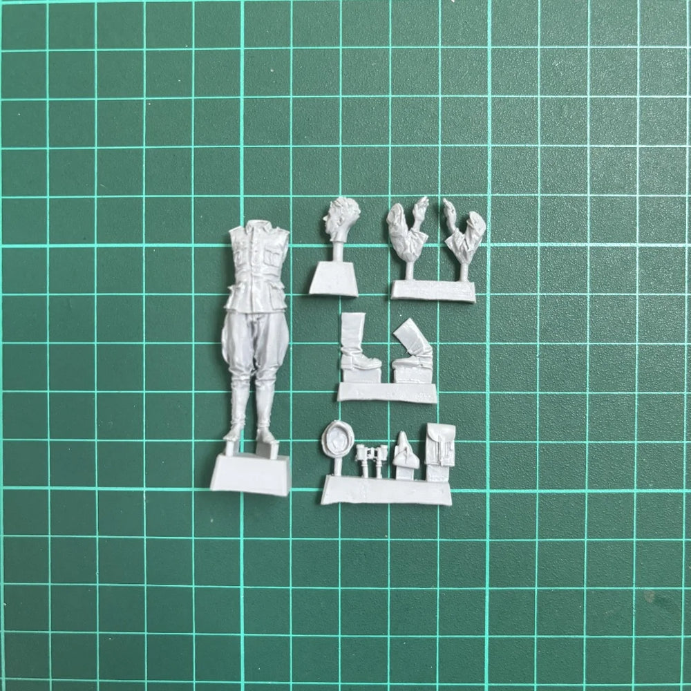 1/35 WWII German POW Soldier Barefoot with Raised Hands, Resin Model Figure Kit, Unassembled and Unpainted