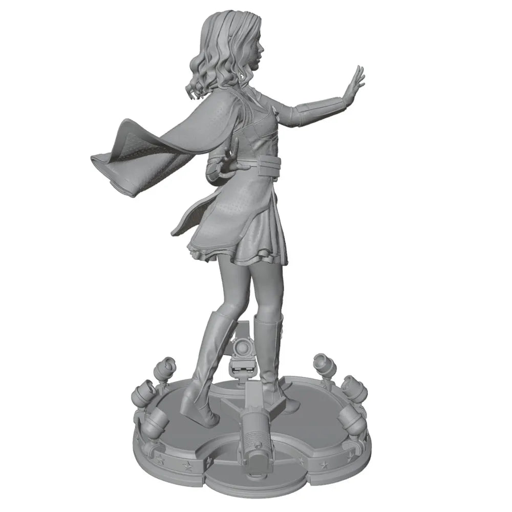 75mm Female Character Ornate Base, Resin Model Figure Kit, Fantasy Theme, Unassembled and Unpainted