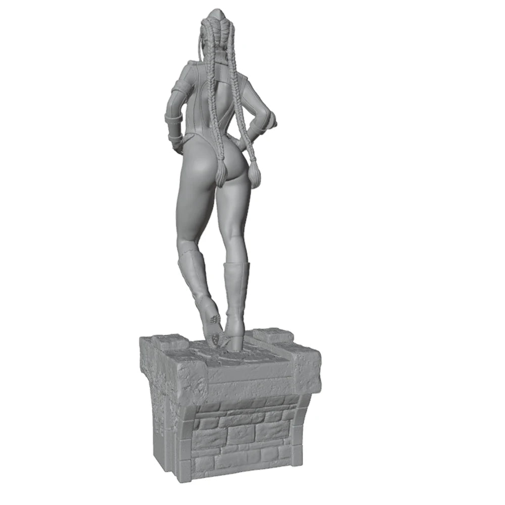1/24 Female Fantasy Warrior with Long Hair, Resin Model Figure Kit, Fantasy Theme, Unassembled and Unpainted