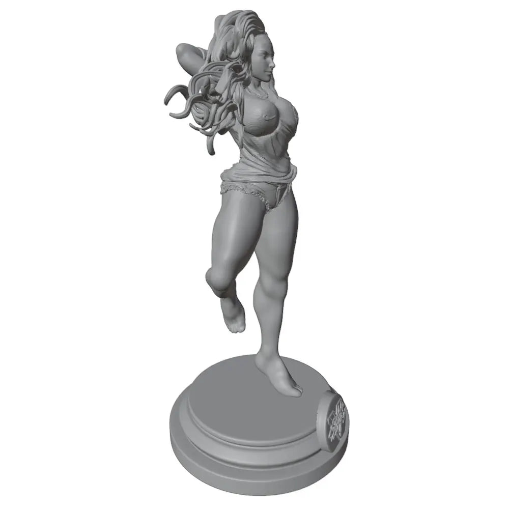 1/24 Wavy-Haired Pin-Up with Raised Leg, Resin Model Figure Kit, Unassembled and Unpainted