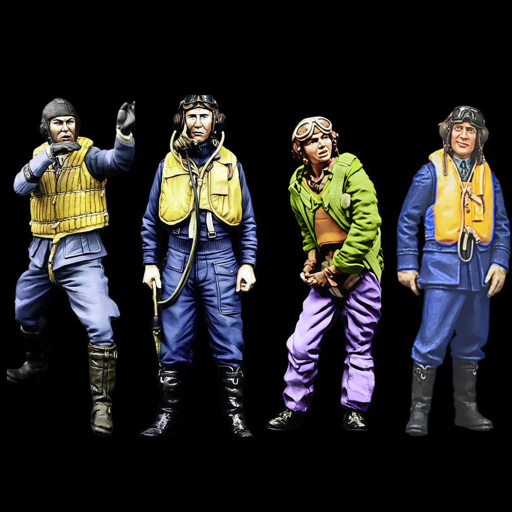 1/35 Modern Air Force Pilots, 9 Figures, Resin Model Figure Kit, Unassembled and Unpainted