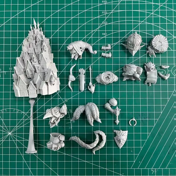 1/10 Elephant Warrior Defending Fantasy Castle, Resin Model Bust Kit, Fantasy Theme, Unassembled and Unpainted