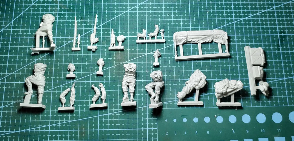 1/35 WWII German Steyr Truck Crew in Action, 12 Figures, Resin Model Figure Kit, Unassembled and Unpainted