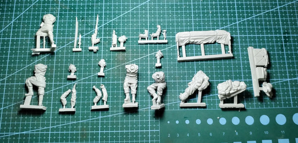 1/35 WWII German Steyr Truck Crew in Action, 12 Figures, Resin Model Figure Kit, Unassembled and Unpainted