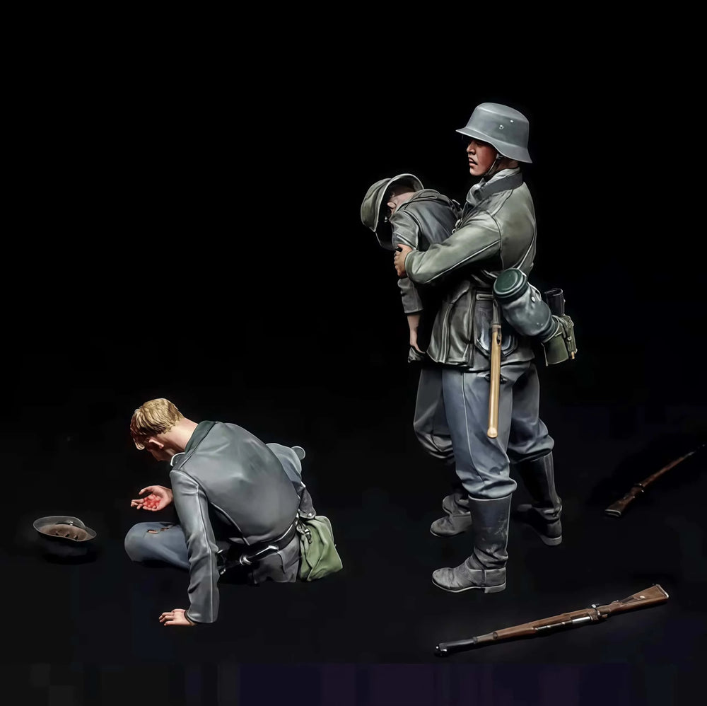 1/35 WWII German Soldiers Squad, 3 Figures, Resin Model Figure Kit, Unassembled and Unpainted