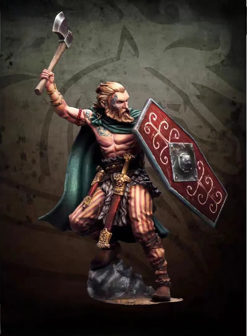 1/24 Barbarian Warrior with Axe, Resin Model Figure Kit, Fantasy Theme, Unassembled and Unpainted