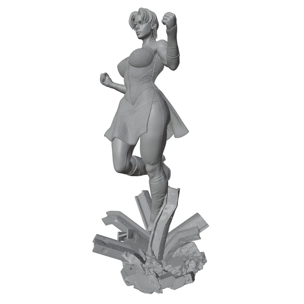 75mm Modern Anime Female Cyborg in Combat Stance, Resin Model Figure Kit, Unassembled and Unpainted