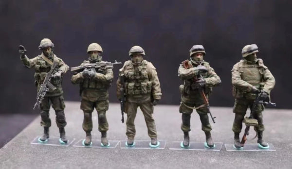 1/35 Modern Tactical Soldiers, 5 Figures, Resin Model Figure Kit, Unassembled and Unpainted