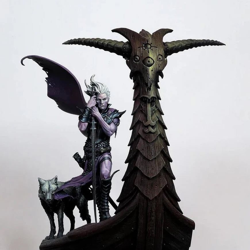 1/24 Winged Demon with Staff, Resin Model Figure Kit, Fantasy Theme, Unassembled and Unpainted