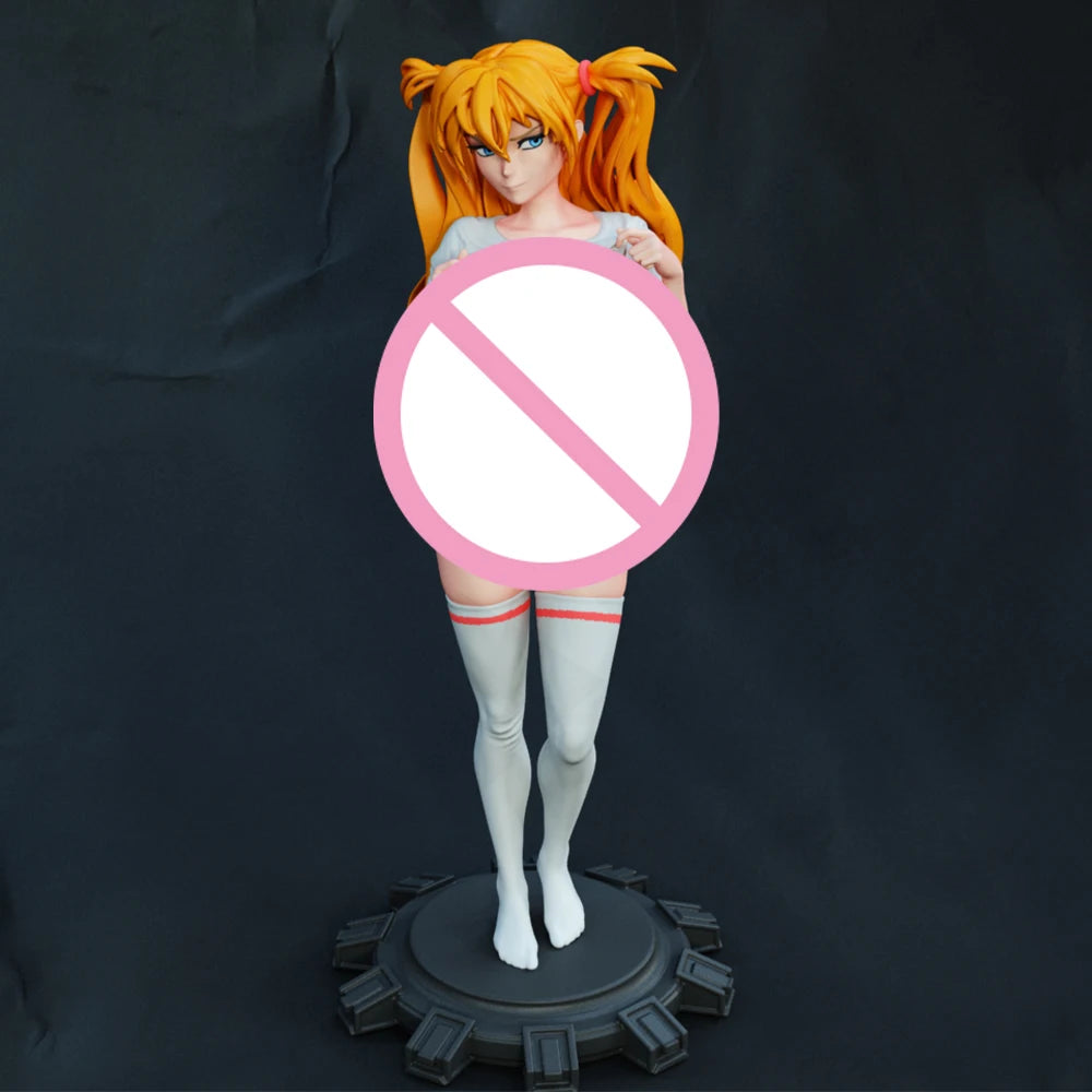 1/24 Female with Twin Braids, Resin Model Figure Kit, Anime Theme, Unassembled and Unpainted