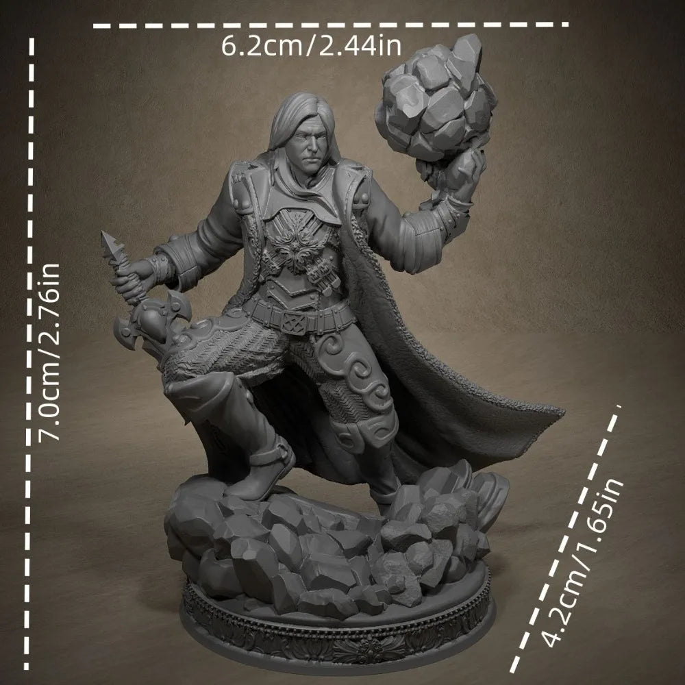 70mm Wizard Dorian, Resin Model Figure Kit, Fantasy Theme, Unassembled and Unpainted