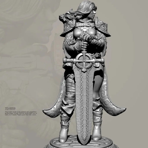 50mm Sword Goddess Warrior, Resin Model Figure Kit, Fantasy Theme, Unassembled and Unpainted
