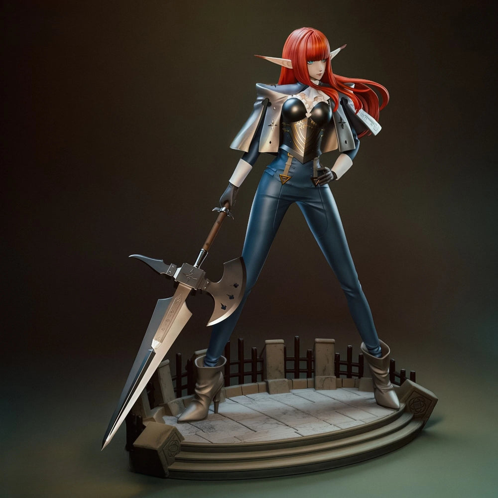 Elven Female Warrior, Resin Model Figure Kit, Fantasy Theme, Unassembled and Unpainted