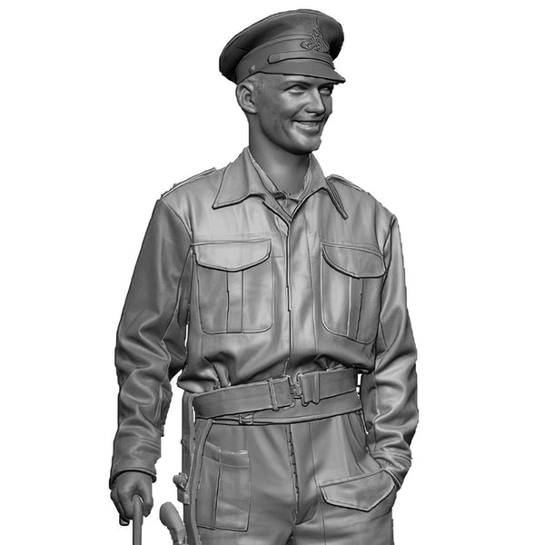 1/35 WWII British Officer in Khaki Service Dress, Resin Model Figure Kit, Unassembled and Unpainted