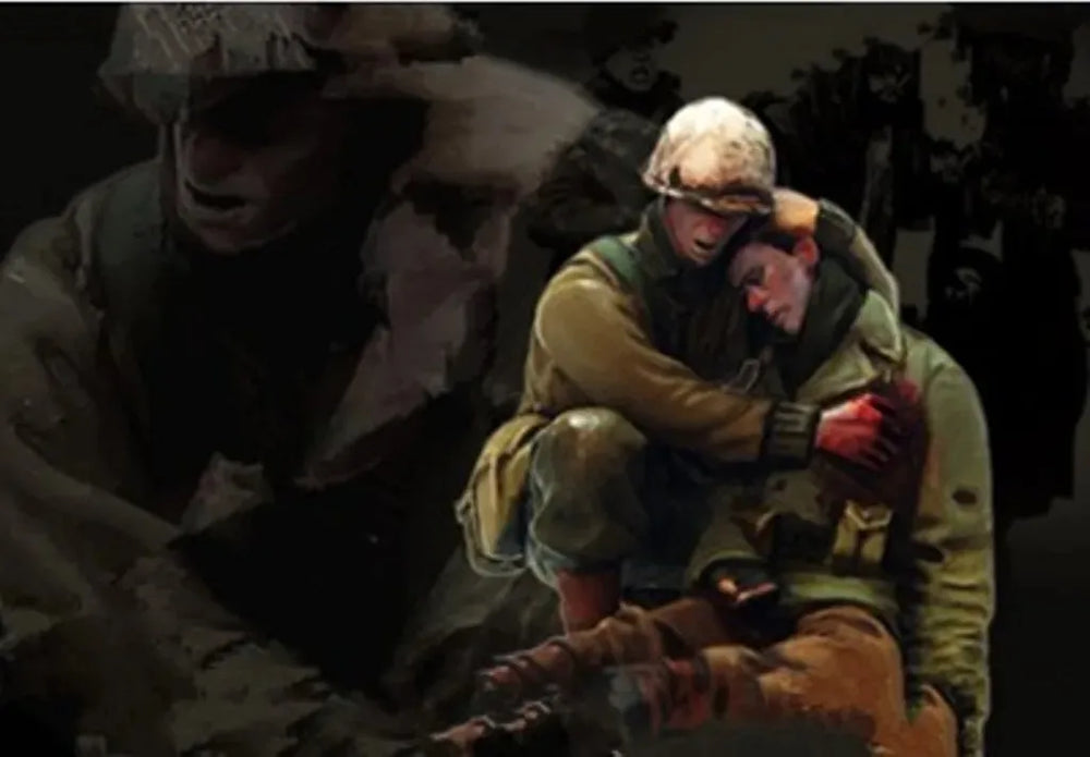 1/35 Modern Medic Treating Wounded Soldier, 2 Figures, Resin Model Figure Kit, Unassembled and Unpainted