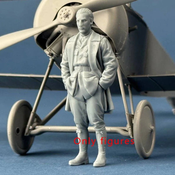 1/32 WWI French Ace Pilot, Resin Model Figure Kit, Unassembled and Unpainted