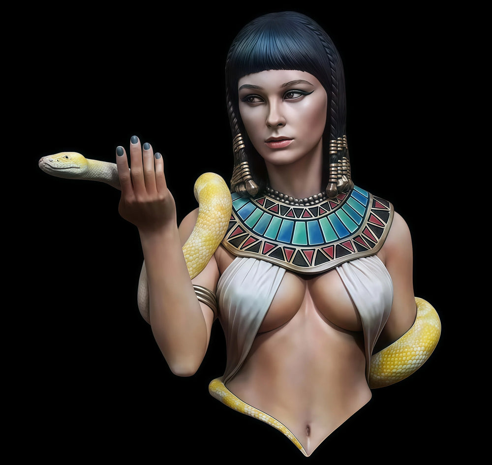 1/12 Egyptian Snake Priestess, Resin Model Bust Kit, Fantasy Theme, Unassembled and Unpainted