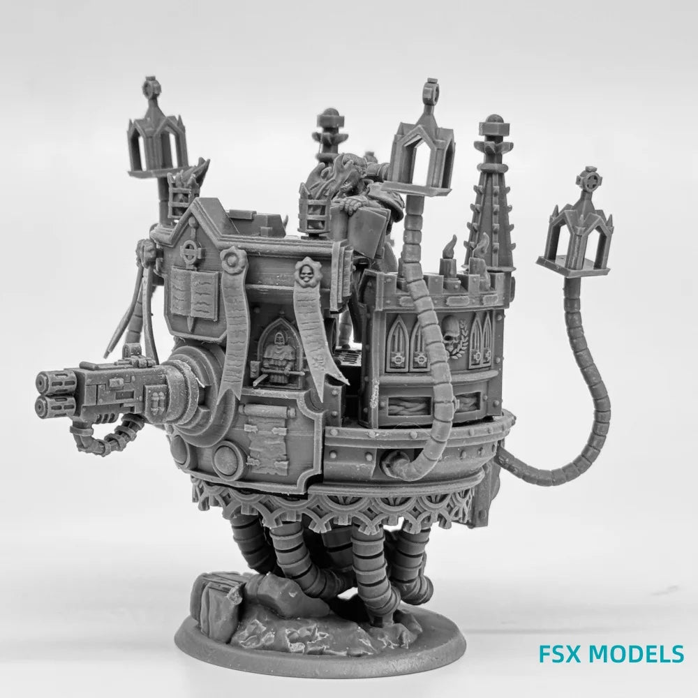 Gothic Fantasy Clergy Pulpit, 8 Figures, Resin Model Terrain Kit, Fantasy Theme, Unassembled and Unpainted
