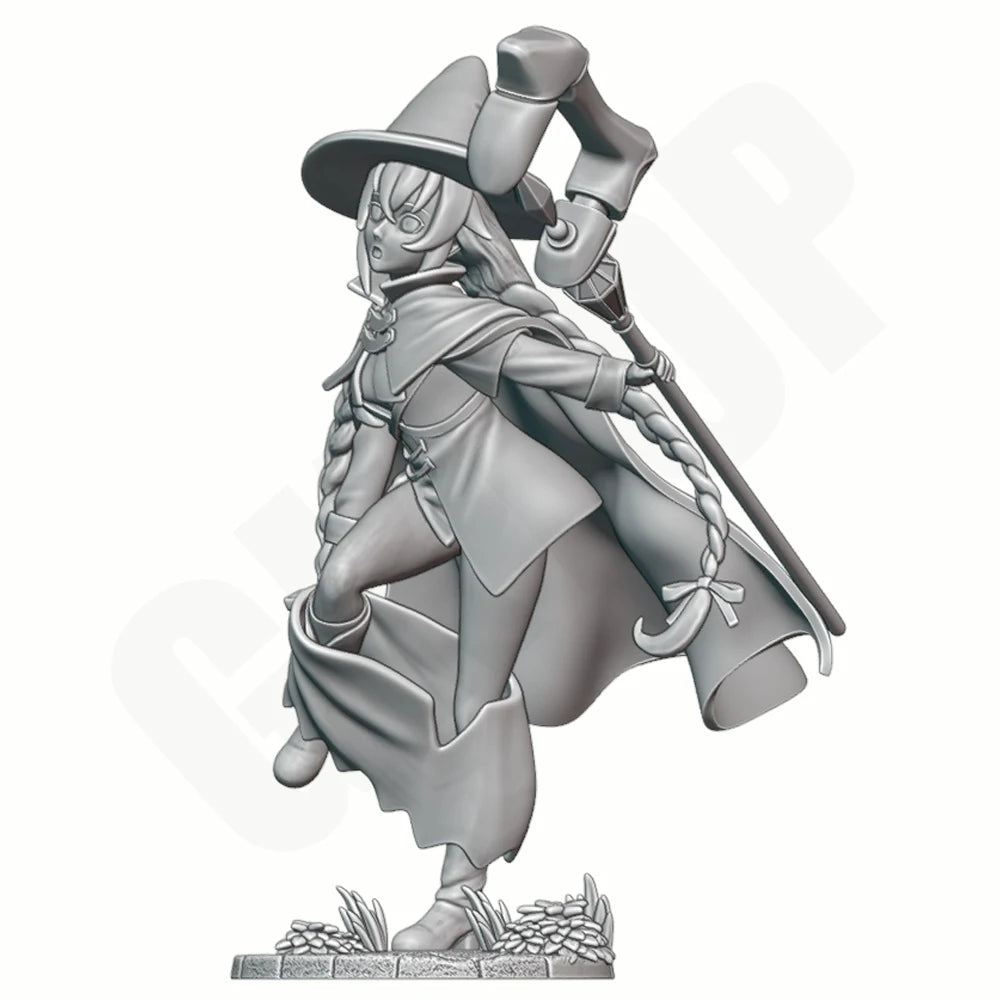 1/24 Witch Magic Girl, Resin Model Figure Kit, Fantasy Theme, Unassembled and Unpainted