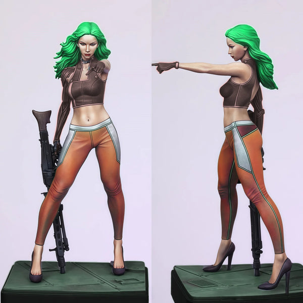 1/24 Female Tactical Agent, Resin Model Figure Kit, Sci-Fi Theme, Unassembled and Unpainted