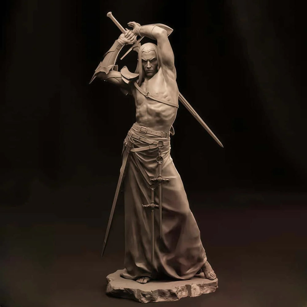 1/24 Warriors with Swords, 2 Figures, Resin Model Figure Kit, Fantasy Theme, Unassembled and Unpainted
