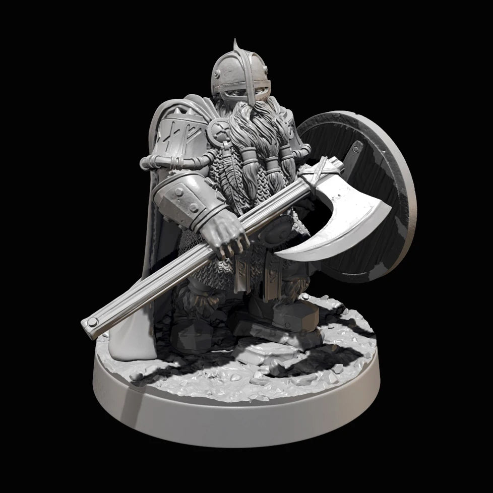 Dwarf Warrior, Resin Model Figure Kit, Fantasy Theme, Unassembled and Unpainted