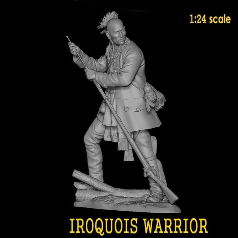 1/24 Ancient Iroquois Warrior, Resin Model Figure Kit, Unassembled and Unpainted