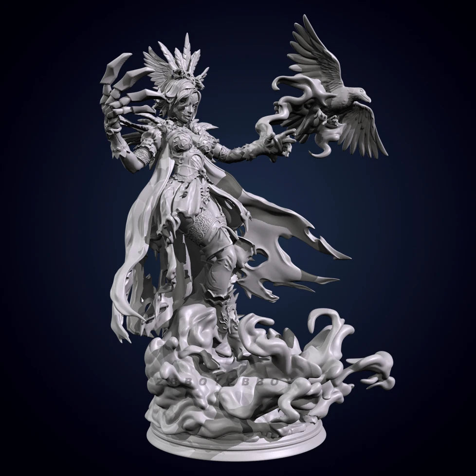 75mm Demon-Angel Female, Resin Model Figure Kit, Fantasy Theme, Unassembled and Unpainted
