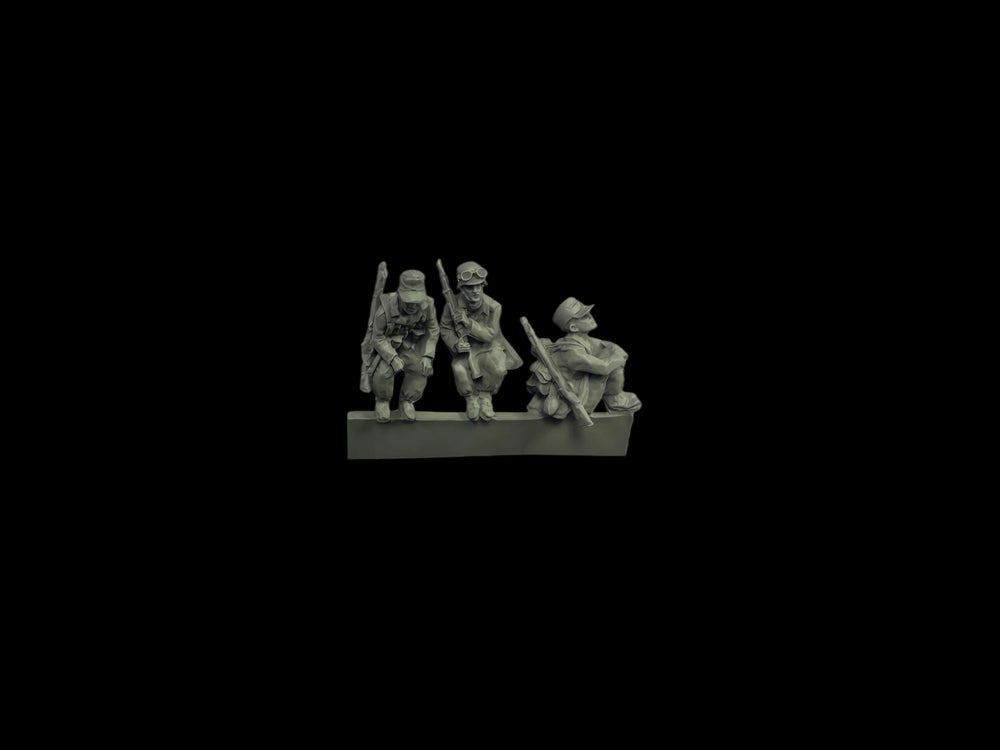 1/72 WWII German Wehrmacht Infantry Team, 3 Figures, Resin Model Figure Kit, Unassembled and Unpainted