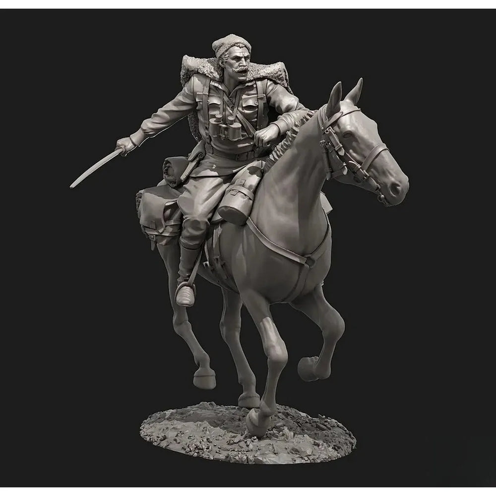 1/35 WWI Russian Cavalry Commander, 2 Figures, Resin Model Figure Kit, Unassembled and Unpainted