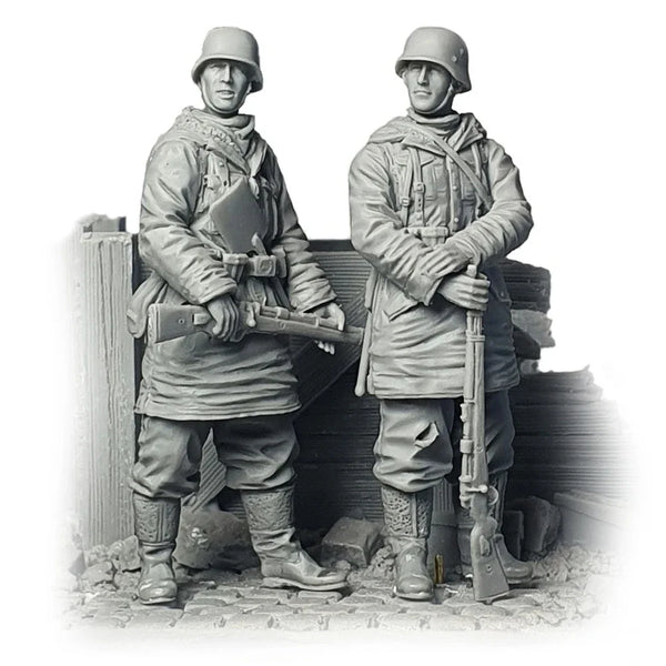 1/35 WWI British Infantry with Bayonets, 2 Figures, Resin Model Figure Kit, Unassembled and Unpainted