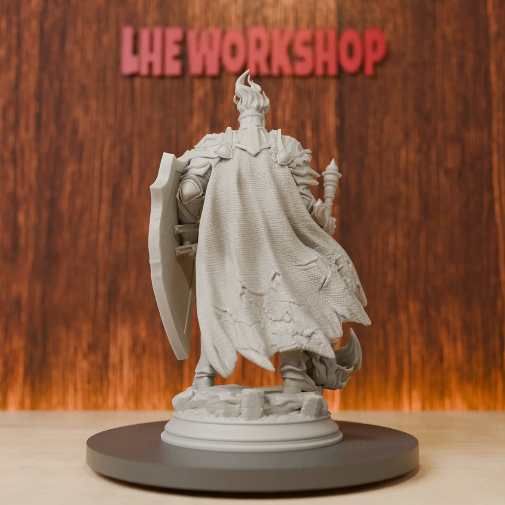 75mm Paladin of Flame, Resin Model Figure Kit, Fantasy Theme, Unassembled and Unpainted