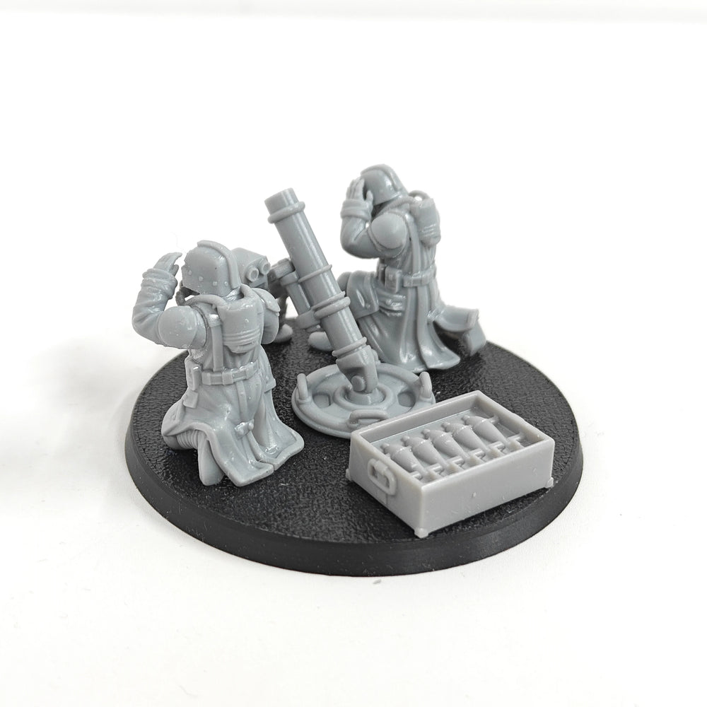 27mm Modern Sci-Fi Mortar Crew, 6 Figures, Resin Model Figure Kit, Unassembled and Unpainted