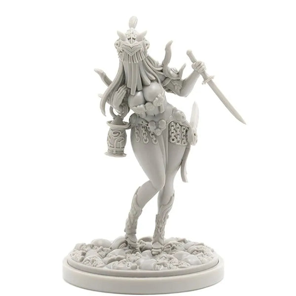 30mm Warrior Mage, Resin Model Figure Kit, Fantasy Theme, Unassembled and Unpainted