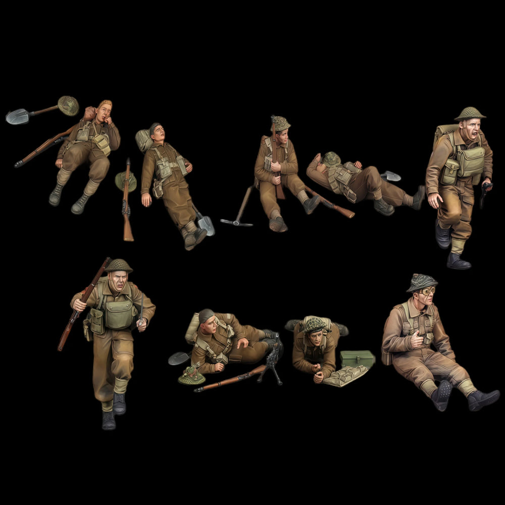 1/35 Modern Combat Squad, 9 Figures, Resin Model Figure Kit, Unassembled and Unpainted