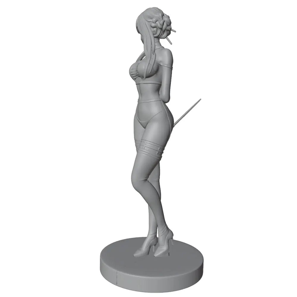 75mm Anime Warrior Woman, Resin Model Figure Kit, Unassembled and Unpainted