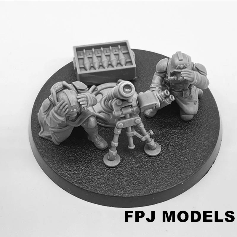 28mm Military Squad with Heavy Weapons, 28 Figures, Resin Model Figure Kit, Sci-Fi Theme, Unassembled and Unpainted