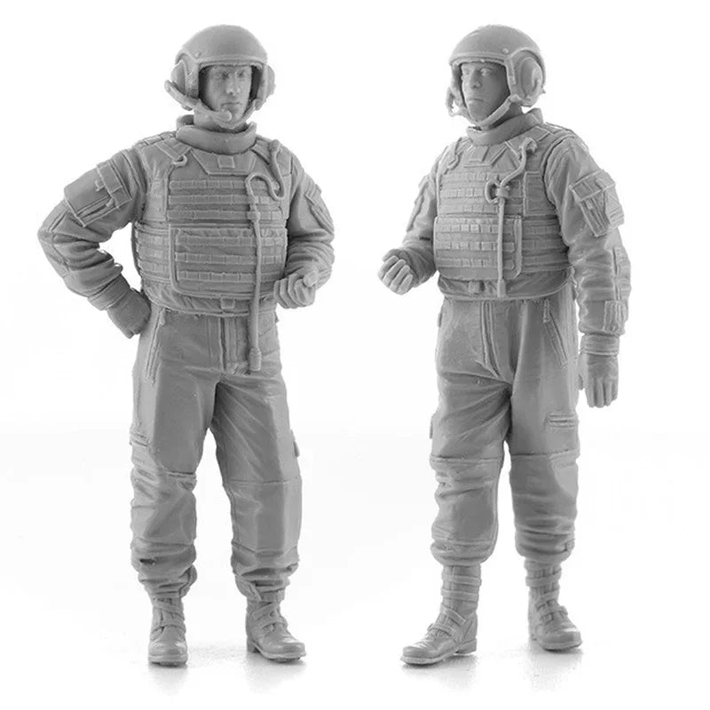1/35 Modern Special Forces with Visored Helmets, 2 Figures, Resin Model Figure Kit, Unassembled and Unpainted