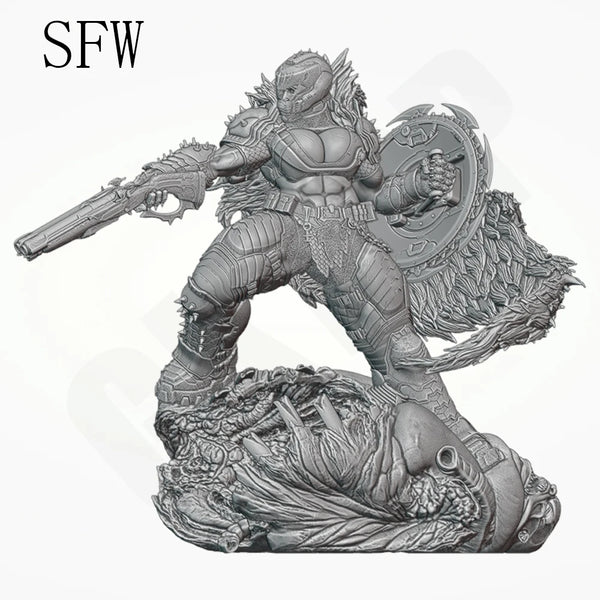 1/24 Demonic Winged Warrior, Resin Model Figure Kit, Fantasy Theme, Unassembled and Unpainted